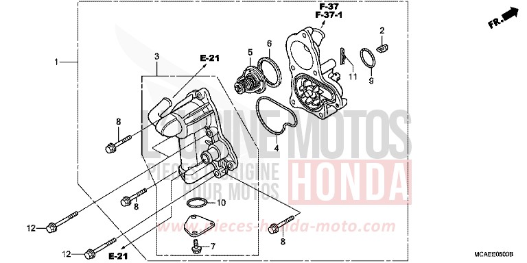 POMPE A EAU for Gold Wing CANDY PROMINENCE RED (R342) from 2016